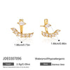 Women's Geometric Zircon Titanium Steel Stud Earrings With Detachable Front And Back Design Pvd Gold Plated Stainless Steel Jewelry