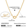 Women's Geometric Zirconia Pendant Necklace Stainless Steel Clavicle Chain With Pvd Vacuum Gold Plating And Lobster Clasp