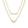 Women's Geometric Zirconia Pendant Necklace Stainless Steel Clavicle Chain With Pvd Vacuum Gold Plating And Lobster Clasp