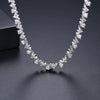 Women's Geometric Zirconia Pendant Necklace With Handmade Chain And Mixed Gemstone Setting