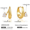 Women's Geometric Zirconia Stainless Steel Stud Earrings With Elegant Plated Finish