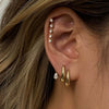 Women's Geometric Zirconia Stainless Steel Stud Earrings With Elegant Plated Finish