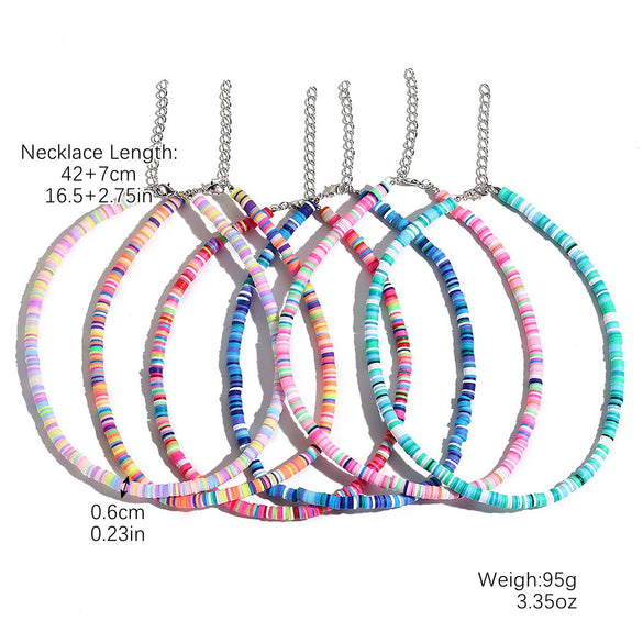 Women's Glass Glaze Organic Glass Ball Chain Geometric Multilayer Beads Necklace With Polishing