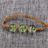 Women's Glass Glazed Dried Flower Woven Bracelet