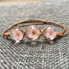 Women's Glass Glazed Dried Flower Woven Bracelet