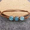 Women's Glass Glazed Dried Flower Woven Bracelet