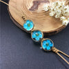 Women's Glass Glazed Dried Flower Woven Bracelet