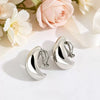 Women's Glossy Electroplated Metal Water Drop Ear Clips Simple Geometric Non Pierced Earrings