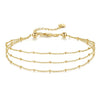 Women's Gold Colored Copper Seed Bead Multi Layer Anklet Geometric Delicate Versatile Foot Jewelry Gift