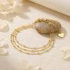 Women's Gold Colored Copper Seed Bead Multi Layer Anklet Geometric Delicate Versatile Foot Jewelry Gift
