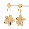 Women's Gold Electroplated Threedimensional Flower Earrings With Stainless Steel Ear Needles Long Chic Fashion Jewelry
