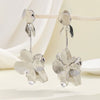 Women's Gold Electroplated Threedimensional Flower Earrings With Stainless Steel Ear Needles Long Chic Fashion Jewelry