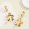 Women's Gold Electroplated Threedimensional Flower Earrings With Stainless Steel Ear Needles Long Chic Fashion Jewelry