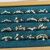 Women's Gold Plated Copper Cute Fairy Flash Diamond Butterfly Flower Rings With Electroplating