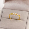 Women's Gold Plated Copper Cute Fairy Flash Diamond Butterfly Flower Rings With Electroplating