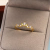 Women's Gold Plated Copper Cute Fairy Flash Diamond Butterfly Flower Rings With Electroplating
