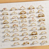 Women's Gold Plated Copper Cute Fairy Flash Diamond Butterfly Flower Rings With Electroplating