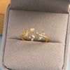 Women's Gold Plated Copper Cute Fairy Flash Diamond Butterfly Flower Rings With Electroplating