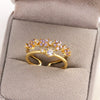 Women's Gold Plated Copper Cute Fairy Flash Diamond Butterfly Flower Rings With Electroplating