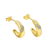 Women's Gold Plated Copper 18K Gold Plated Geometric Ctype Diamond Zircon Earrings Electroplated