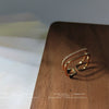 Women's Gold Plated Copper Zircon Double Layer Geometric Open Adjustable Ring Elegant Fashion Finger Ring