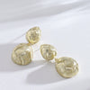Women's Gold Plated Metal Teardrop Geometric Braided Drop Earrings Minimalist Fashion Jewelry