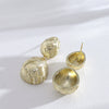 Women's Gold Plated Metal Teardrop Geometric Braided Drop Earrings Minimalist Fashion Jewelry