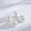 Women's Gold Plated Metal Teardrop Geometric Braided Drop Earrings Minimalist Fashion Jewelry