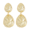 Women's Gold Plated Metal Teardrop Geometric Braided Drop Earrings Minimalist Fashion Jewelry