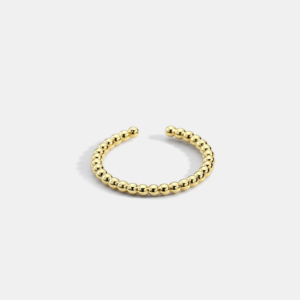 Women's Gold Plated Open Ring Adjustable Beads Geometric Style Electroplated