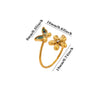 Women's Gold Plated Open Ring With Diamond Heart Butterfly Flower Crystal And Layered Tassel Design