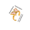 Women's Gold Plated Open Ring With Diamond Heart Butterfly Flower Crystal And Layered Tassel Design