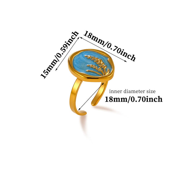Women's Gold Plated Open Ring With Diamond Heart Butterfly Flower Crystal And Layered Tassel Design