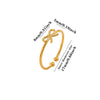 Women's Gold Plated Open Ring With Diamond Heart Butterfly Flower Crystal And Layered Tassel Design