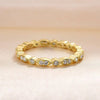 Women's Gold Plated S925 Sterling Silver Geometric Diamond Ring