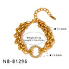 Women's Gold Plated Stainless Steel Bracelet With Geometric Love Pig Nose Design Light Luxury Fashion Jewelry