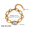 Women's Gold Plated Stainless Steel Bracelet With Geometric Love Pig Nose Design Light Luxury Fashion Jewelry