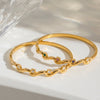 Women's Gold Plated Stainless Steel Bracelet With Zircon Inlay Simple Fashion Jewelry Design