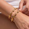 Women's Gold Plated Stainless Steel Bracelet With Zircon Inlay Simple Fashion Jewelry Design