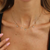 Women’s Gold Plated Stainless Steel Cherry Zircon Geometric Pendant Necklace With Lobster Clasp And Regular Chain