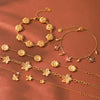 Women's Gold Plated Stainless Steel Flower Bracelet Light Luxury Floral Jewelry With Fade Resistant Finish