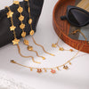 Women's Gold Plated Stainless Steel Flower Bracelet Light Luxury Floral Jewelry With Fade Resistant Finish