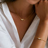 Women’s Gold Plated Stainless Steel Geometric Pendant Necklace With Delicate Clavicle Chain And Lobster Clasp