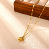 Women's Gold Plated Stainless Steel Star Pendant Necklace With Flat Chain Simple Elegant Jewelry Wholesale