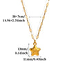 Women's Gold Plated Stainless Steel Star Pendant Necklace With Flat Chain Simple Elegant Jewelry Wholesale