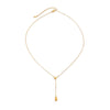 Women's Gold Plated Stainless Steel Teardrop Pendant Necklace With Delicate Chain And Lobster Clasp