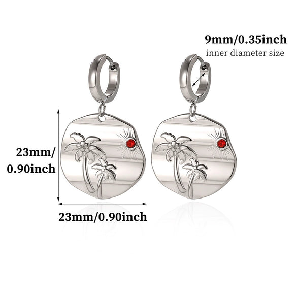 Women's Gold Plated Stainless Steel Wave Earrings With Ocean Inspired Shell Star Pearl And Butterfly Details