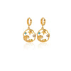 Women's Gold Plated Stainless Steel Wave Earrings With Ocean Inspired Shell Star Pearl And Butterfly Details