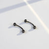 Women's Gold Plated Sterling Silver Curved Barbell Eyebrow Piercing Jewelry Fashion Body Accessory