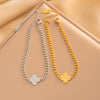 Women's Gold Plated Titanium Steel Bracelet With Colorful Beads And Fresh Daisy Flower Design